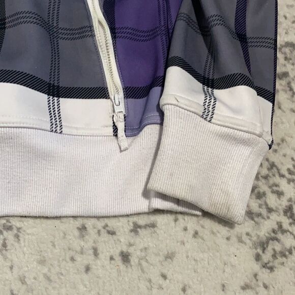 Empyre light jacket zip up sweatshirt plaid purple size M - Picture 10 of 16